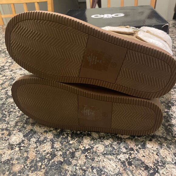 GBG BY GUESS Size 8.5M Brown Rhinestone Logo gg‎ Alstyn Boots New - Picture 7 of 10